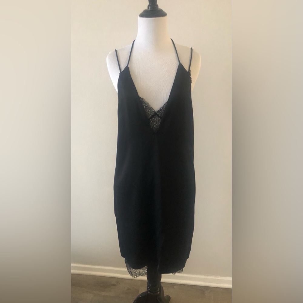 Zara sheer mesh 2in1 slip dress